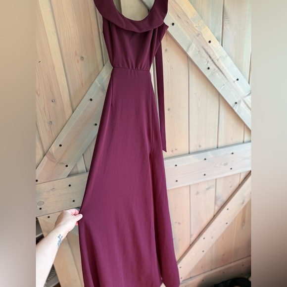 LuLu’s Captivating Charisma Plum Ruffled Cutout Tie-Back Maxi Dress Plum - Picture 6 of 11